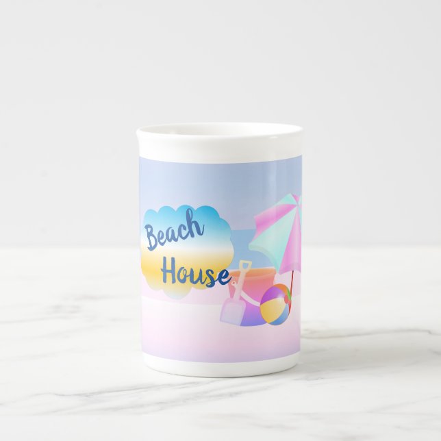 Bleu et rose Beach House Spécialité Mug (Devant)