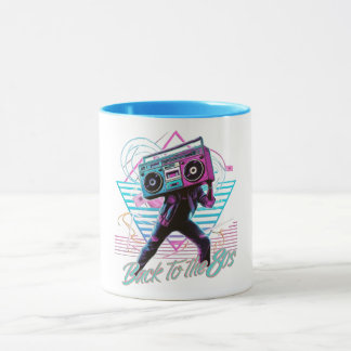 Bleu et rose Retro Retour aux années 80 Mug