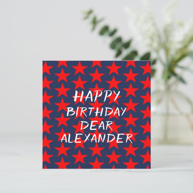 Bleu Et Rouge Joyeux Anniversaire (Debout devant)