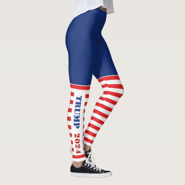 Bleu et rouge Trump 2024 Leggings (Droite)