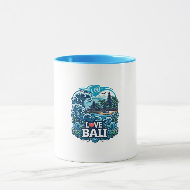 Bleu et vert amour Bali Mug (Centre)