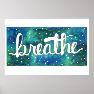 Bleu et vert Breathe Galaxy poster