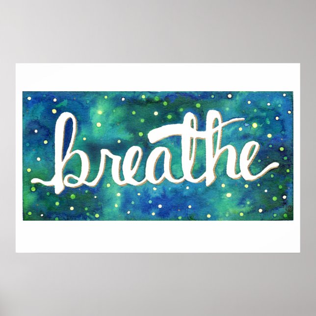 Bleu et vert Breathe Galaxy poster (Devant)