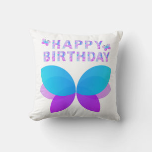 Bleu Et Violet Joyeux Anniversaire Jeter Oreiller