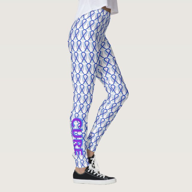 Bleu et violet sensibilisation Ruban Angel Legging (Droite)