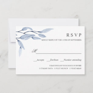 Bleu éthérée   MARIAGE RSVP REPAS CHOIX
