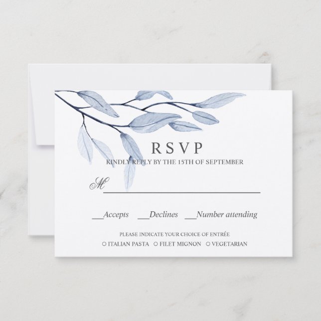 Bleu éthérée | MARIAGE RSVP REPAS CHOIX (Devant)