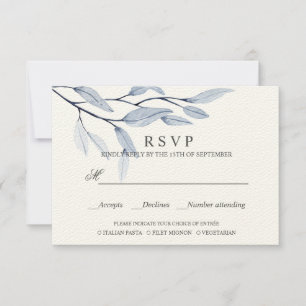 Bleu éthérée   MARIAGE RSVP REPAS CHOIX