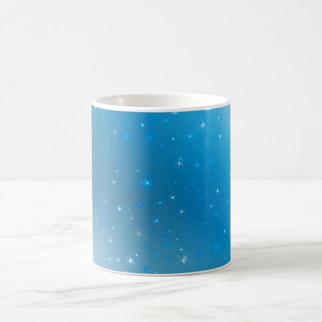 Bleu étincelant Violet et Argent Stars Coffee Mug (Centre)