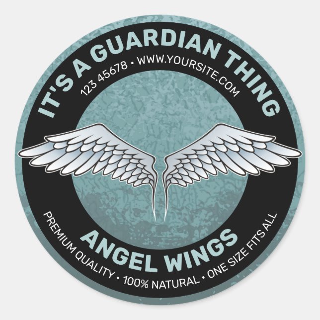 Bleu - Étiquette des ailes grises (Devant)