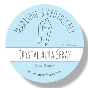 Bleu Étiquettes de produits de cristal Reiki