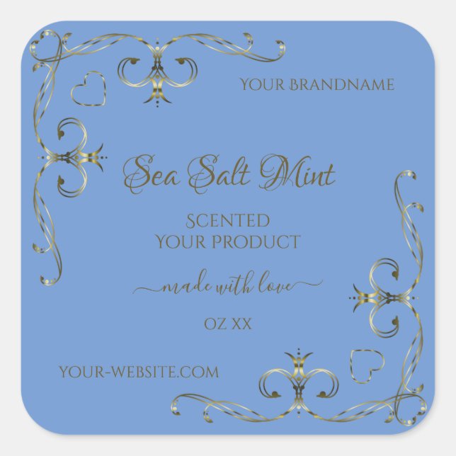 Bleu Étiquettes de produits Décoratifs Bordure (Devant)