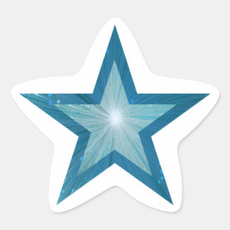 Bleu étoile autocollant blanc