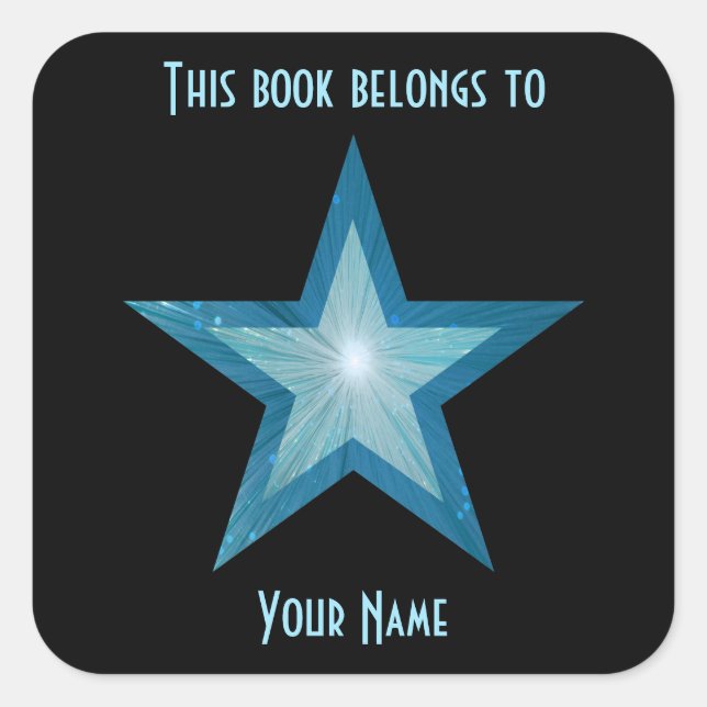 Bleu étoile autocollant plaque d'immatriculation n (Devant)