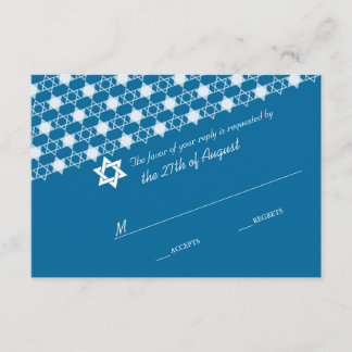 Bleu Étoiles Modernes De David Bar Mitzvah Carte R