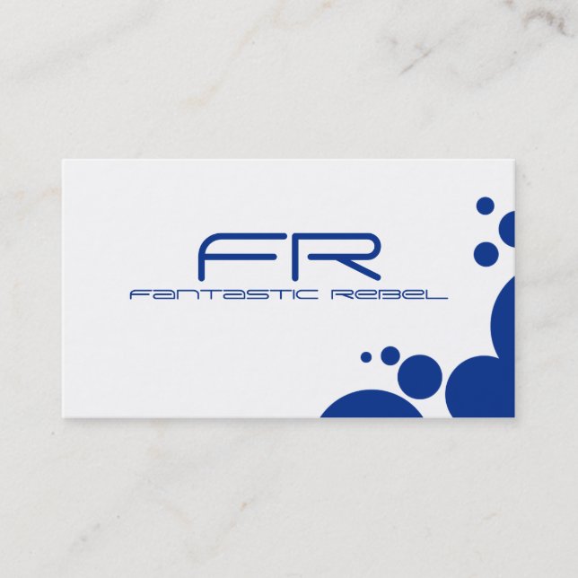 Bleu Fantastique Rebel Cartes de visite (Devant)