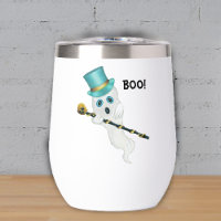 Bleu Fantôme Oeil Top Chapeau Or Canne Boo