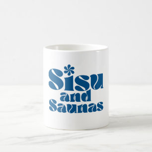 Bleu finlandais Sisu et Saunas café Mug