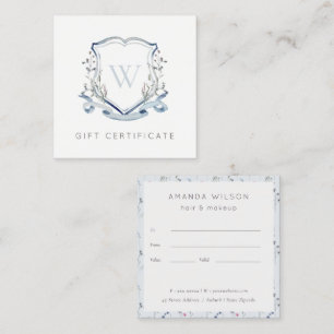 Bleu Fleur sauvage Crest Monogramme Certificat cad