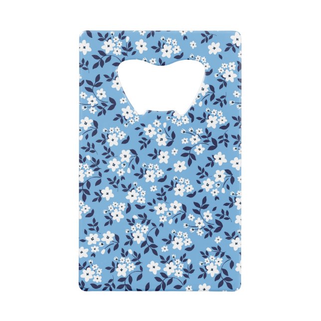 Bleu, Fleurs blanches : Vintage (Devant)