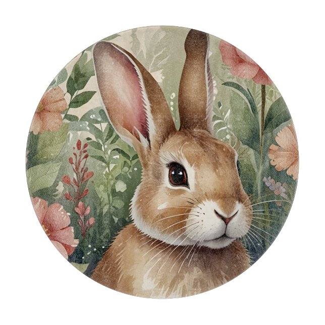 Bleu Fleurs et Bunny Dream Planche à découper en v (Devant)