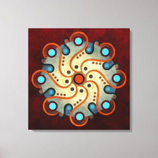 Bleu Floral Abstrait Vector Art Enveloppé Toile Pr