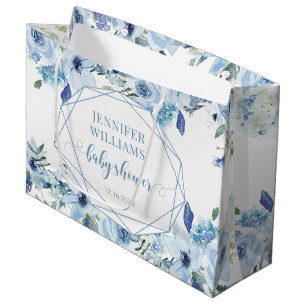 Bleu floral printemps été baby shower cadeau sacs