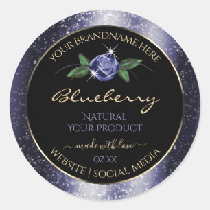 Bleu foncé Noir produit Étiquettes Parties scintil