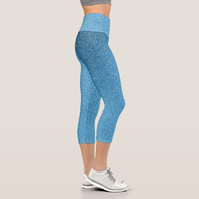 Bleu foncé Parties scintillant Capri Leggings (Droite)