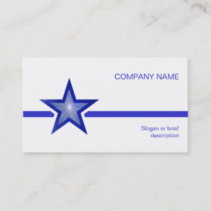 Bleu foncé Star ligne bleue carte de visite blanc