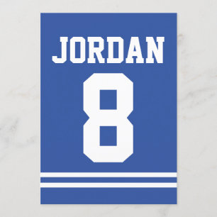 Bleu Football Jersey Sports Thème de fête Merci