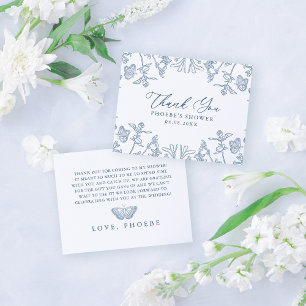 Bleu Français Chinoiserie Floral Invitation de Mar