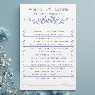 Bleu Français Classique Floral 'Voudrait-Elle Plai