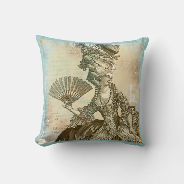 Bleu français de Marie Antoinette et coussin de (Recto)