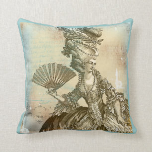 Bleu français de Marie Antoinette et coussin de