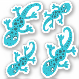 Bleu Gecko Lizard Dessin Sticker pour enfants