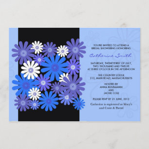 Bleu Gerber Daisy Invitation nuptiale douche