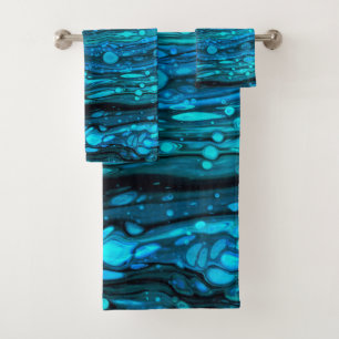 Bleu gouttes acrylique pourrissant Abstrait Fluid