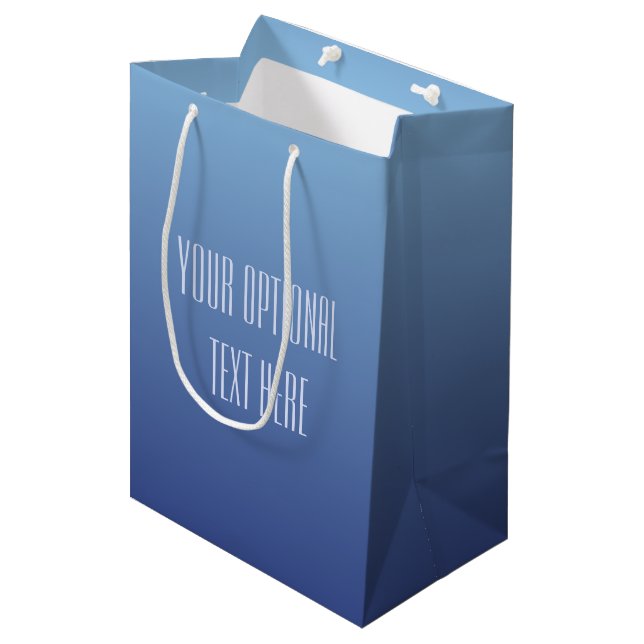 Bleu Gradient personnalisées sacs cadeaux (Devant Angle)