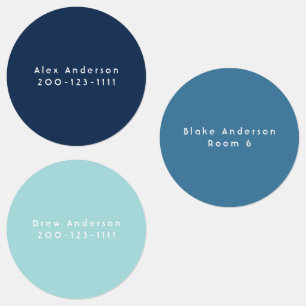 Bleu Grand adhésif imperméable Étiquettes de l'enf