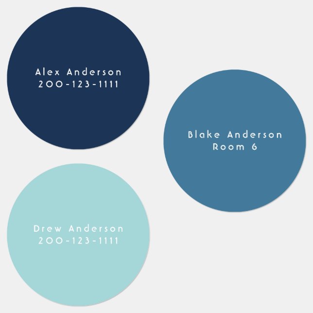 Bleu Grand adhésif imperméable Étiquettes de l'enf (Groupe)