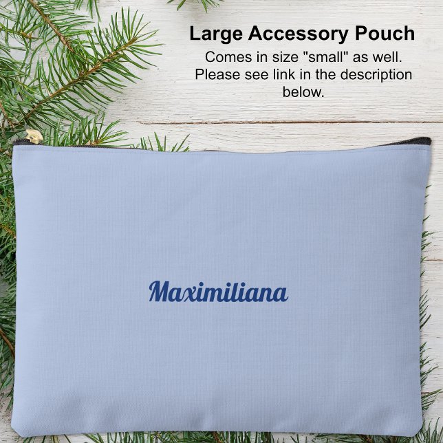 Bleu - Grand sac d'accessoires solide (Blue - Solid Large Accessory Pouch by Leapfroglisics Shop)