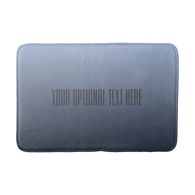Bleu Gris Gradient tapis de bain texte personnalis (Devant)