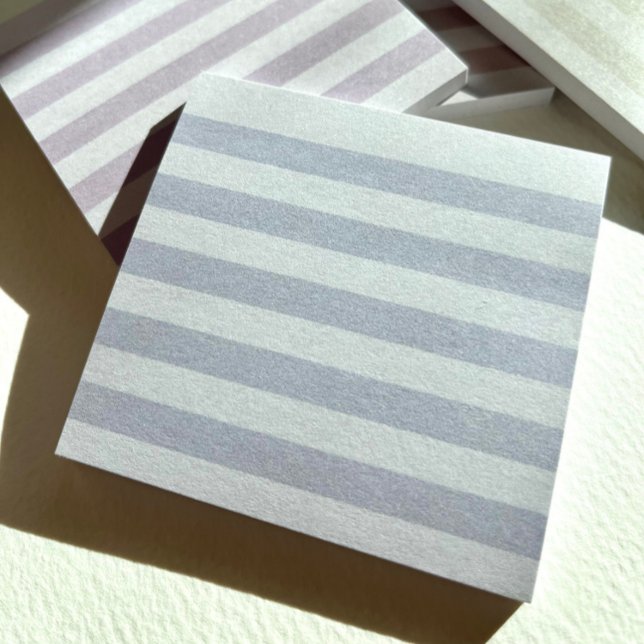 Bleu gris Pastel Bande Post-It Notes (Soft blueberry tone-on-tone stripes make a subtle statement.)