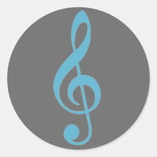 Bleu gris serrure musique stickers