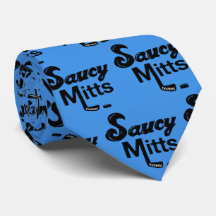 Bleu hardi de cravate d'hockey de gants
