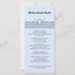 Bleu Harmonie mince Invitation