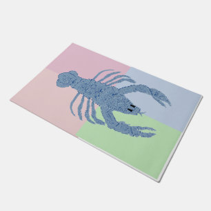 Bleu Homard Ginger Jar Jarres Drapeau tapis Porte 