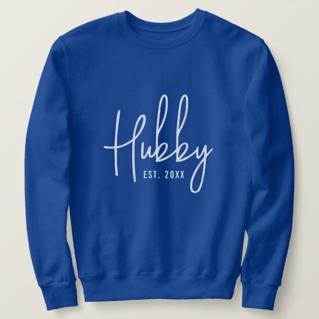 Bleu hubby cadeau sweatshirt pour mari (Design devant)