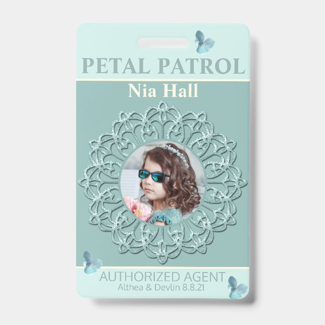Bleu Hues Pétale Patrol Flower Badge (Avant)